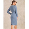 image:imageAllegra K Womens Long Sleeve Office Work Peplum Sheath Dress  Crew Neck Bellow the Knee Dressy Casual Business Formal Outfits Professional Interview OutfitsGrey Blue