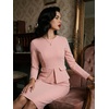 image:imageAllegra K Womens Long Sleeve Office Work Peplum Sheath Dress  Crew Neck Bellow the Knee Dressy Casual Business Formal Outfits Professional Interview OutfitsDusty Pink