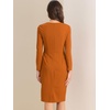 image:imageAllegra K Womens Long Sleeve Office Work Peplum Sheath Dress  Crew Neck Bellow the Knee Dressy Casual Business Formal Outfits Professional Interview OutfitsCaramel
