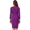 image:imageAllegra K Womens Long Sleeve Office Work Peplum Sheath Dress  Crew Neck Bellow the Knee Dressy Casual Business Formal Outfits Professional Interview OutfitsDark Purple