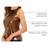 image:imageAllegra K Womens Metallic Tank Tops Shiny Sleeveless Party Disco Shirt  Glitter Metallic Tops for Halloween Christmas Cosplay Party Nightout Shimmer Round NeckBrown