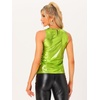 image:imageAllegra K Womens Metallic Tank Tops Shiny Sleeveless Party Disco Shirt  Glitter Metallic Tops for Halloween Christmas Cosplay Party Nightout Shimmer Round NeckGreen