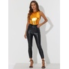 image:imageAllegra K Womens Metallic Tank Tops Shiny Sleeveless Party Disco Shirt  Glitter Metallic Tops for Halloween Christmas Cosplay Party Nightout Shimmer Round NeckOrange