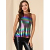 image:imageAllegra K Womens Metallic Tank Tops Shiny Sleeveless Party Disco Shirt  Glitter Metallic Tops for Halloween Christmas Cosplay Party Nightout Shimmer Round NeckMulticolor
