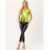 image:imageAllegra K Womens Metallic Tank Tops Shiny Sleeveless Party Disco Shirt  Glitter Metallic Tops for Halloween Christmas Cosplay Party Nightout Shimmer Round NeckGreen