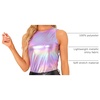 image:imageAllegra K Womens Metallic Tank Tops Shiny Sleeveless Party Disco Shirt  Glitter Metallic Tops for Halloween Christmas Cosplay Party Nightout Shimmer Round NeckLight Purple