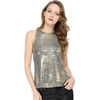 image:imageAllegra K Womens Metallic Tank Tops Shiny Sleeveless Party Disco Shirt  Glitter Metallic Tops for Halloween Christmas Cosplay Party Nightout Shimmer Round NeckSilver