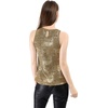 image:imageAllegra K Womens Metallic Tank Tops Shiny Sleeveless Party Disco Shirt  Glitter Metallic Tops for Halloween Christmas Cosplay Party Nightout Shimmer Round NeckDark Gold