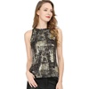image:imageAllegra K Womens Metallic Tank Tops Shiny Sleeveless Party Disco Shirt  Glitter Metallic Tops for Halloween Christmas Cosplay Party Nightout Shimmer Round NeckBlack