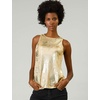 image:imageAllegra K Womens Metallic Tank Tops Shiny Sleeveless Party Disco Shirt  Glitter Metallic Tops for Halloween Christmas Cosplay Party Nightout Shimmer Round NeckGold