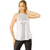 image:imageAllegra K Womens Metallic Tank Tops Shiny Sleeveless Party Disco Shirt  Glitter Metallic Tops for Halloween Christmas Cosplay Party Nightout Shimmer Round NeckLight Silver