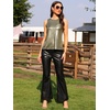 image:imageAllegra K Womens Metallic Tank Tops Shiny Sleeveless Party Disco Shirt  Glitter Metallic Tops for Halloween Christmas Cosplay Party Nightout Shimmer Round NeckDeep Gold Black