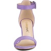 image:imageAllegra K Womens Open Toe Chunky High Heel Buckle Ankle Strap Sandals  3 38 inches Heels with Faux Suede Comfortable Block Heels Sandal for Women Summer Dressy ShoesPurple