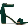 image:imageAllegra K Womens Open Toe Chunky High Heel Buckle Ankle Strap Sandals  3 38 inches Heels with Faux Suede Comfortable Block Heels Sandal for Women Summer Dressy ShoesGreen
