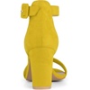 image:imageAllegra K Womens Open Toe Chunky High Heel Buckle Ankle Strap Sandals  3 38 inches Heels with Faux Suede Comfortable Block Heels Sandal for Women Summer Dressy ShoesYellow