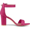 image:imageAllegra K Womens Open Toe Chunky High Heel Buckle Ankle Strap Sandals  3 38 inches Heels with Faux Suede Comfortable Block Heels Sandal for Women Summer Dressy ShoesHot Pink