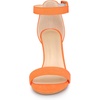 image:imageAllegra K Womens Open Toe Chunky High Heel Buckle Ankle Strap Sandals  3 38 inches Heels with Faux Suede Comfortable Block Heels Sandal for Women Summer Dressy ShoesFluorescent Orange
