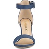 image:imageAllegra K Womens Open Toe Chunky High Heel Buckle Ankle Strap Sandals  3 38 inches Heels with Faux Suede Comfortable Block Heels Sandal for Women Summer Dressy ShoesHaze Blue