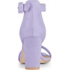 image:imageAllegra K Womens Open Toe Chunky High Heel Buckle Ankle Strap Sandals  3 38 inches Heels with Faux Suede Comfortable Block Heels Sandal for Women Summer Dressy ShoesLight Purple