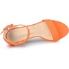 image:imageAllegra K Womens Open Toe Chunky High Heel Buckle Ankle Strap Sandals  3 38 inches Heels with Faux Suede Comfortable Block Heels Sandal for Women Summer Dressy ShoesFluorescent Orange
