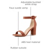 image:imageAllegra K Womens Open Toe Chunky High Heel Buckle Ankle Strap Sandals  3 38 inches Heels with Faux Suede Comfortable Block Heels Sandal for Women Summer Dressy ShoesRust Red