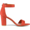 image:imageAllegra K Womens Open Toe Chunky High Heel Buckle Ankle Strap Sandals  3 38 inches Heels with Faux Suede Comfortable Block Heels Sandal for Women Summer Dressy ShoesOrange