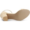 image:imageAllegra K Womens Open Toe Chunky High Heel Buckle Ankle Strap Sandals  3 38 inches Heels with Faux Suede Comfortable Block Heels Sandal for Women Summer Dressy ShoesBeige