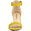 image:imageAllegra K Womens Open Toe Chunky High Heel Buckle Ankle Strap Sandals  3 38 inches Heels with Faux Suede Comfortable Block Heels Sandal for Women Summer Dressy ShoesYellow