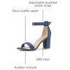 image:imageAllegra K Womens Open Toe Chunky High Heel Buckle Ankle Strap Sandals  3 38 inches Heels with Faux Suede Comfortable Block Heels Sandal for Women Summer Dressy ShoesHaze Blue