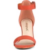 image:imageAllegra K Womens Open Toe Chunky High Heel Buckle Ankle Strap Sandals  3 38 inches Heels with Faux Suede Comfortable Block Heels Sandal for Women Summer Dressy ShoesOrange