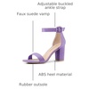 image:imageAllegra K Womens Open Toe Chunky High Heel Buckle Ankle Strap Sandals  3 38 inches Heels with Faux Suede Comfortable Block Heels Sandal for Women Summer Dressy ShoesPurple