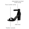 image:imageAllegra K Womens Open Toe Chunky High Heel Buckle Ankle Strap Sandals  3 38 inches Heels with Faux Suede Comfortable Block Heels Sandal for Women Summer Dressy ShoesBlack