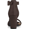 image:imageAllegra K Womens Open Toe Chunky High Heel Buckle Ankle Strap Sandals  3 38 inches Heels with Faux Suede Comfortable Block Heels Sandal for Women Summer Dressy ShoesCoffee