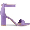 image:imageAllegra K Womens Open Toe Chunky High Heel Buckle Ankle Strap Sandals  3 38 inches Heels with Faux Suede Comfortable Block Heels Sandal for Women Summer Dressy ShoesPurple