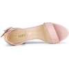 image:imageAllegra K Womens Open Toe Chunky High Heel Buckle Ankle Strap Sandals  3 38 inches Heels with Faux Suede Comfortable Block Heels Sandal for Women Summer Dressy ShoesLight Pink