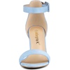 image:imageAllegra K Womens Open Toe Chunky High Heel Buckle Ankle Strap Sandals  3 38 inches Heels with Faux Suede Comfortable Block Heels Sandal for Women Summer Dressy ShoesSky Blue