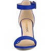 image:imageAllegra K Womens Open Toe Chunky High Heel Buckle Ankle Strap Sandals  3 38 inches Heels with Faux Suede Comfortable Block Heels Sandal for Women Summer Dressy ShoesDark Blue