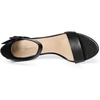image:imageAllegra K Womens Open Toe Chunky High Heel Buckle Ankle Strap Sandals  3 38 inches Heels with Faux Suede Comfortable Block Heels Sandal for Women Summer Dressy ShoesBlack Faux Leather