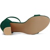 image:imageAllegra K Womens Open Toe Chunky High Heel Buckle Ankle Strap Sandals  3 38 inches Heels with Faux Suede Comfortable Block Heels Sandal for Women Summer Dressy ShoesGreen