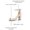 image:imageAllegra K Womens Open Toe Chunky High Heel Buckle Ankle Strap Sandals  3 38 inches Heels with Faux Suede Comfortable Block Heels Sandal for Women Summer Dressy ShoesGrey