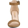 image:imageAllegra K Womens Open Toe Chunky High Heel Buckle Ankle Strap Sandals  3 38 inches Heels with Faux Suede Comfortable Block Heels Sandal for Women Summer Dressy ShoesBrown