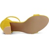 image:imageAllegra K Womens Open Toe Chunky High Heel Buckle Ankle Strap Sandals  3 38 inches Heels with Faux Suede Comfortable Block Heels Sandal for Women Summer Dressy ShoesYellow