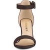 image:imageAllegra K Womens Open Toe Chunky High Heel Buckle Ankle Strap Sandals  3 38 inches Heels with Faux Suede Comfortable Block Heels Sandal for Women Summer Dressy ShoesCoffee