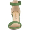 image:imageAllegra K Womens Open Toe Chunky High Heel Buckle Ankle Strap Sandals  3 38 inches Heels with Faux Suede Comfortable Block Heels Sandal for Women Summer Dressy ShoesOlive Green