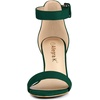 image:imageAllegra K Womens Open Toe Chunky High Heel Buckle Ankle Strap Sandals  3 38 inches Heels with Faux Suede Comfortable Block Heels Sandal for Women Summer Dressy ShoesGreen