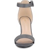 image:imageAllegra K Womens Open Toe Chunky High Heel Buckle Ankle Strap Sandals  3 38 inches Heels with Faux Suede Comfortable Block Heels Sandal for Women Summer Dressy ShoesDeep Grey