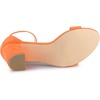 image:imageAllegra K Womens Open Toe Chunky High Heel Buckle Ankle Strap Sandals  3 38 inches Heels with Faux Suede Comfortable Block Heels Sandal for Women Summer Dressy ShoesFluorescent Orange