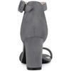 image:imageAllegra K Womens Open Toe Chunky High Heel Buckle Ankle Strap Sandals  3 38 inches Heels with Faux Suede Comfortable Block Heels Sandal for Women Summer Dressy ShoesDeep Grey