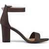 image:imageAllegra K Womens Open Toe Chunky High Heel Buckle Ankle Strap Sandals  3 38 inches Heels with Faux Suede Comfortable Block Heels Sandal for Women Summer Dressy ShoesCoffee