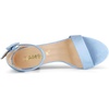 image:imageAllegra K Womens Open Toe Chunky High Heel Buckle Ankle Strap Sandals  3 38 inches Heels with Faux Suede Comfortable Block Heels Sandal for Women Summer Dressy ShoesSky Blue